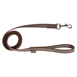 Laisse gomme avec poignée - 2 m x 20 mm MARRON