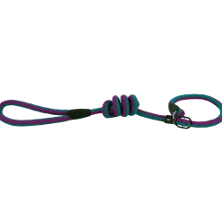 Laisse Lasso Corde Fluo 1.50 m x 14 mm Bleu vert / Violet