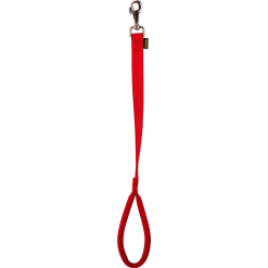Laisse nylon double poignée rembourée, 0.60 cm x 25 mm, rouge