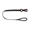 Laisse nylon double poignée rembourée, mousqueton Frog360, 1 m x 25 mm, noir