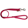 Laisse nylon double poignée rembourée, 1 m x 25 mm, bordeaux