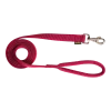 Laisse nylon double poignée rembourée, 2 m x 25 mm, bordeaux