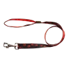 Laisse nylon 1 m x 25 mm, pattes rouge / noir