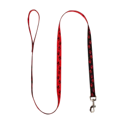 Laisse nylon 1.50 x 20 mm, pattes rouge / noir