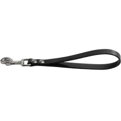 Laisse poignée cuir 30 cm x 16 mm - noir