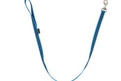 Laisse REFLE gomme avec poignée - 1 m x 20 mm - BLEU