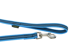 Laisse REFLE gomme avec poignée - 1 m x 20 mm - BLEU
