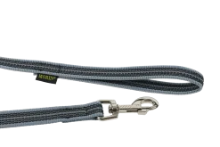 Laisse REFLE gomme avec poignée - 1 m x 20 mm - GRIS