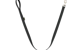 Laisse REFLE gomme avec poignée - 1 m x 20 mm - NOIR