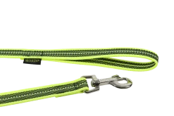 Laisse REFLE gomme avec poignée - 1 m x 20 mm - JAUNE