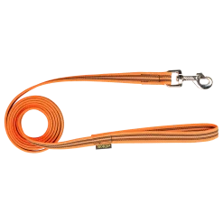 Laisse REFLE GOMME avec poignée 2 m x 20 mm - Orange