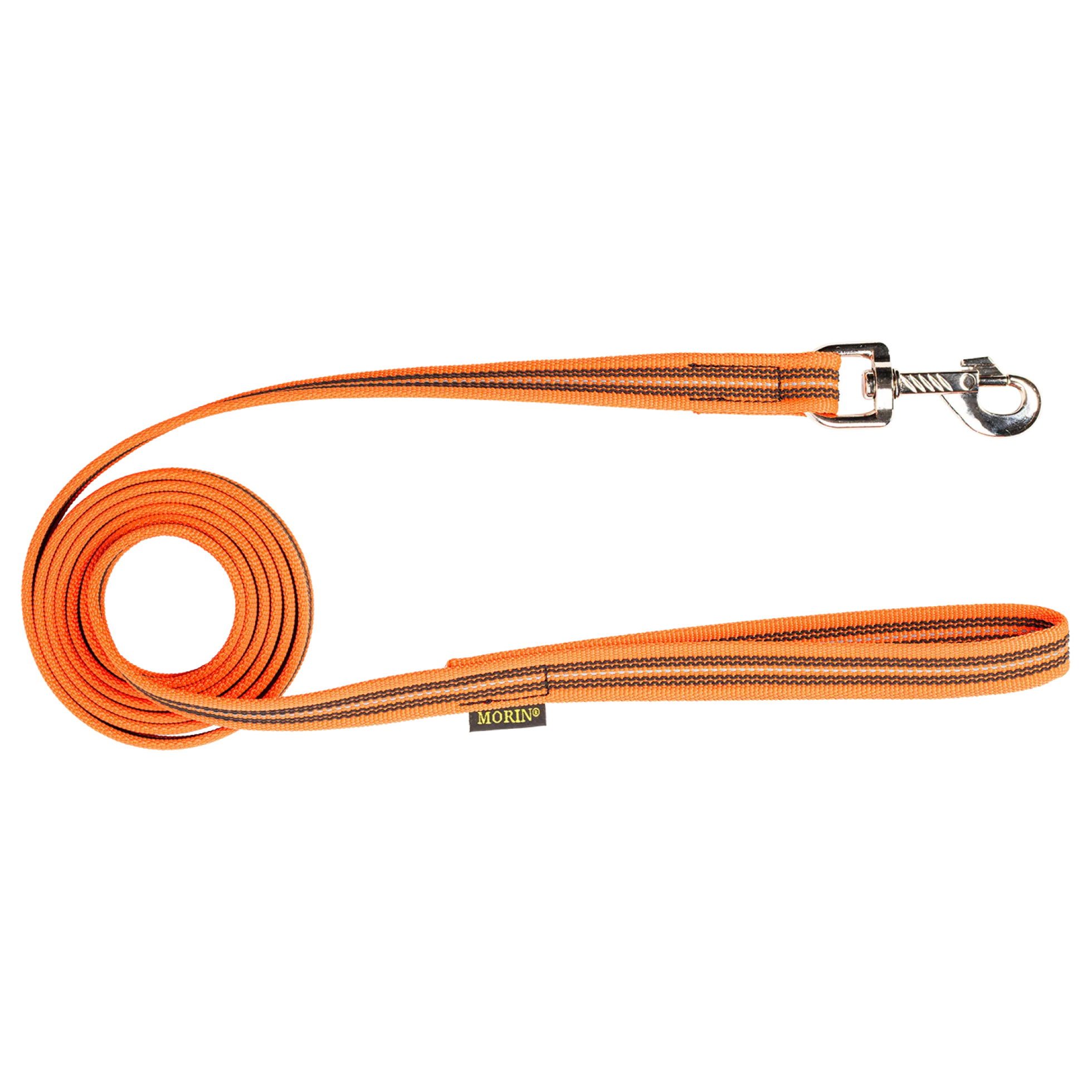 Laisse REFLE GOMME avec poignée 2 m x 20 mm - Orange