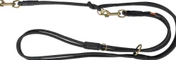 Laisse réglable Pure, couture ronde, cuir, S: 2 m/10 mm, sauge