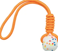 Light & Strong, balle avec corde, EPS 7,5 cm / 40 cm, blanc / multicolore