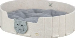 Lit, Emelie, feutre, ovale 50 × 42 cm, sable/gris
