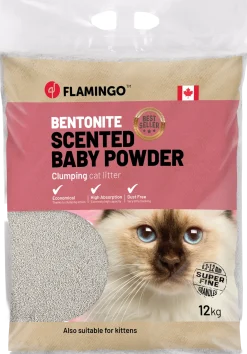 Litière pour chat Bentonite avec poudre de bébé, granulés fins agglomérant