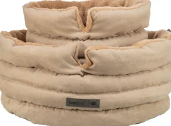Lit Liano Soft, rond 45 cm, sable/brun