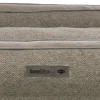 Lit Liano, tissu tissé/velours, angulaire 60 × 50 cm, taupe