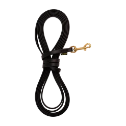 Longe Biothane noire 5 m x 12 mm - mousqueton laiton