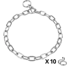 Lot de 10 colliers sanitaire coulissant, petite maille, 64 cm, qualité HS