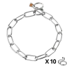 Lot de 10 colliers sanitaire coulissant, INOX, 66 cm, qualité HS