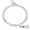 Lot de 10 colliers sanitaire coulissant, petite maille, 75 cm, qualité HS
