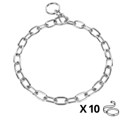 Lot de 10 colliers sanitaire coulissant, petite maille, 44 cm, qualité HS