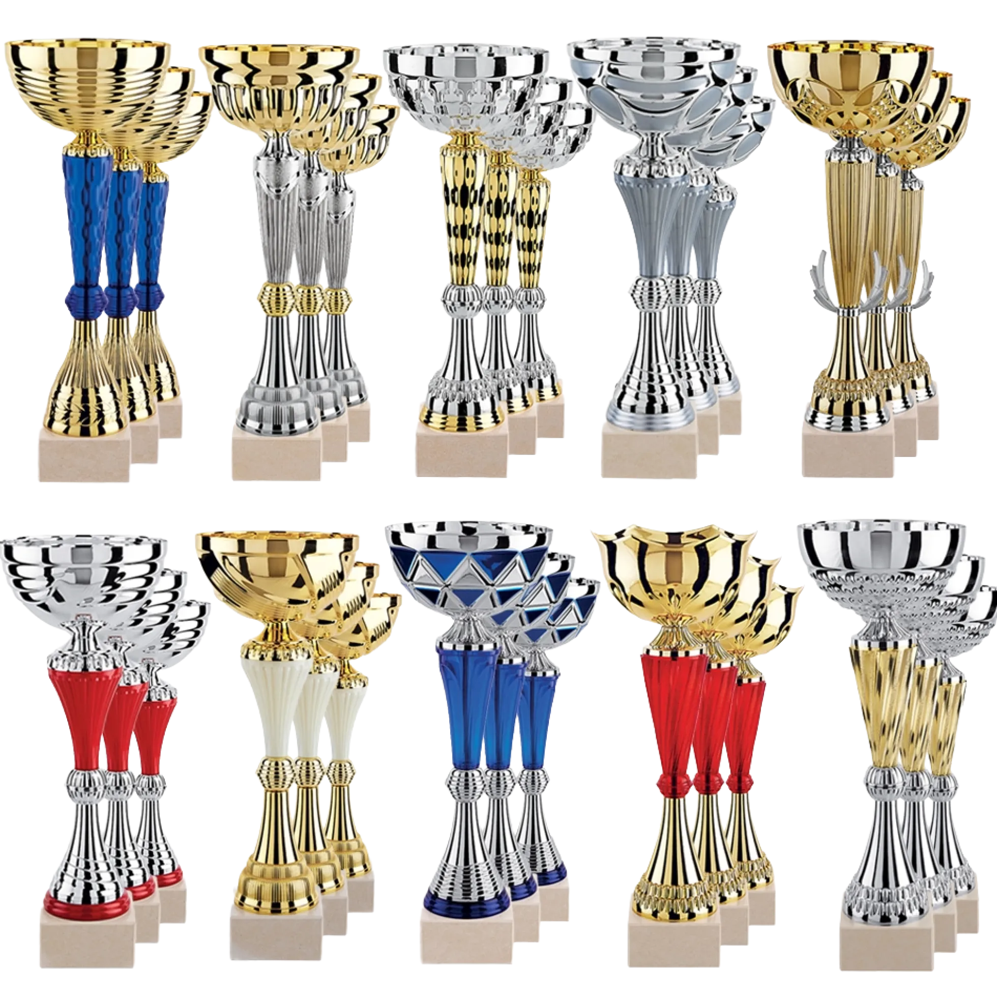Lot de 30 coupes (hauteur moyenne 34.50 cm)