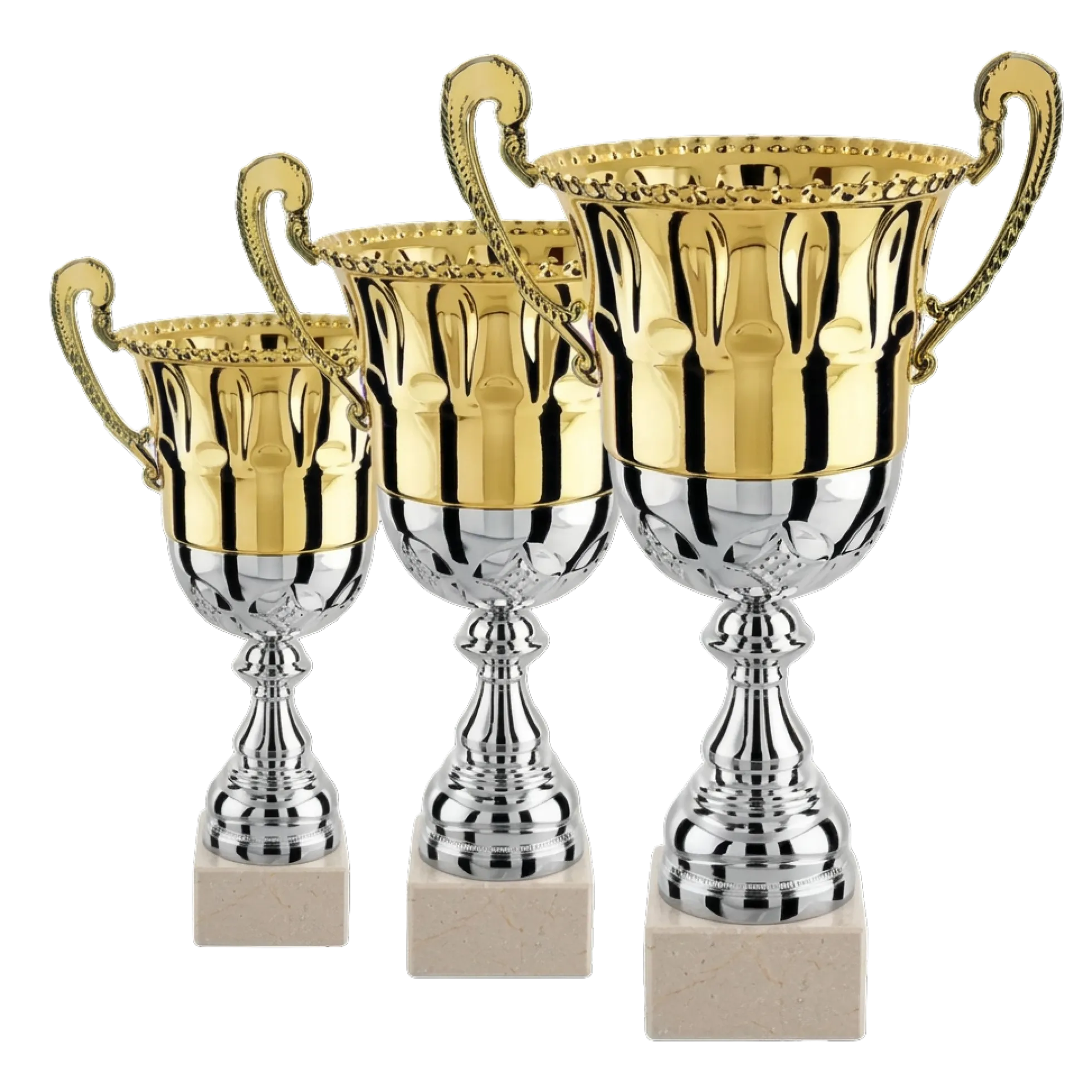 Lot de 3 coupes (hauteur moyenne 38 cm)