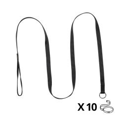 Lot de 10 laisse lasso nylon 1.80 m x 20 mm, noir