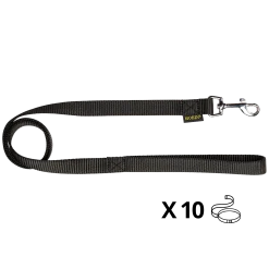 Lot de 10 laisses nylon 1 m x 20 mm, noir