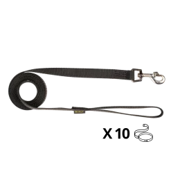 Lot de 10 laisses nylon 2 m x 20 mm, noir