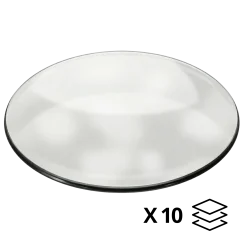 Lot de 10 soucoupes en verre bord rodé 100 mm de diamètre