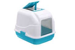Maison de toilette / litière Easy Cat, bleu / blanc