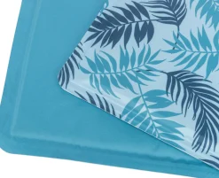 Matelas rafraîchissant avec feuilles de palmier 50 × 40 cm, bleu clair