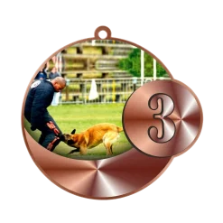 Médaille podium RING n°3, avec ruban tour de cou