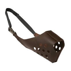 Muselière RING cuir souple marron, taille 1