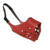 Muselière RING cuir souple rouge, taille 0