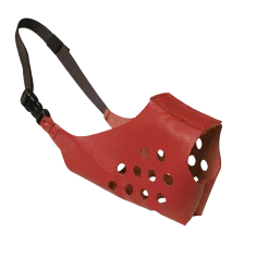 Muselière RING cuir souple rouge, taille 0