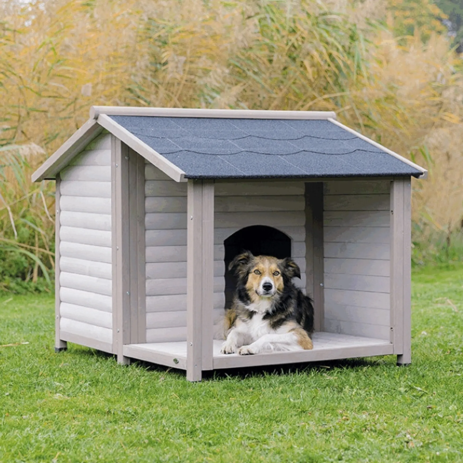 Niche bois Lodge pour chien