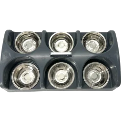 Nourrisseur 6 gamelles avec poignée - 6 x 250 ml