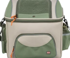 Panier à vélo pour guidon, polyester 48 × 40 × 34 cm, vert olive/beige