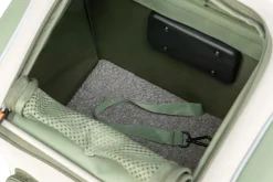 Panier à vélo pour guidon, polyester 48 × 40 × 34 cm, vert olive/beige