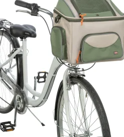 Panier à vélo pour guidon, polyester 48 × 40 × 34 cm, vert olive/beige