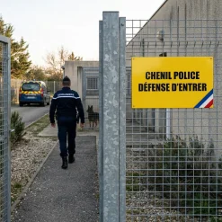 Panneau "chenil gendarmerie défense d'entrer"