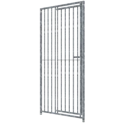 Panneau de chenil MKS - BARREAUX 8 cm - 1 m x 1.84 m porte à gauche