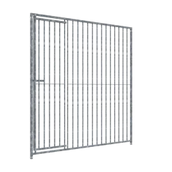 Panneau de chenil MKS - BARREAUX 8 cm - 2 m x 1.84 m porte à DROITE