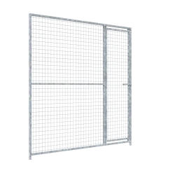 Panneau de chenil MKS - GRILLAGE 50 x 50 mm - 2 m x 1.84 m porte à DROITE