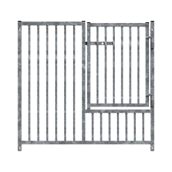 Panneau de parc à chiots MKS en barreaux 5 cm - 1 m x 0.95 m avec porte 3/4