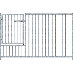 Panneau de parc à chiots MKS en barreaux 5 cm - 1.5 m x 0.95 m avec porte 3/4